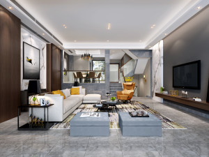 modern living room 3D 모델