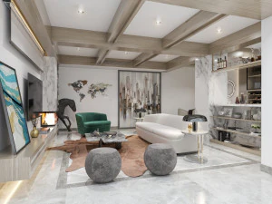 современная гостиная 3D Модель