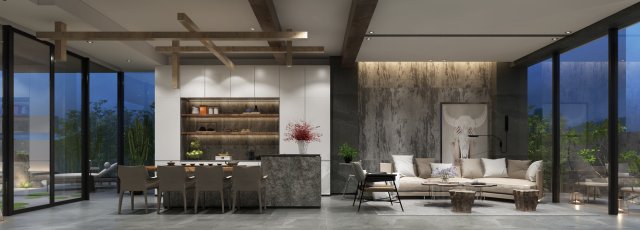 modern living room Modelo 3D .c4d .max .obj .3ds .fbx .stl .blend 