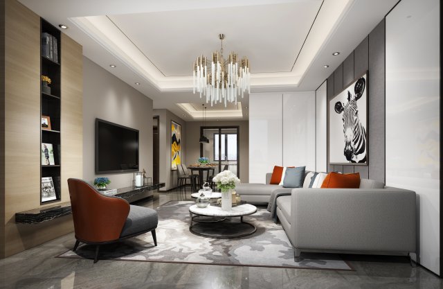 modern living room Modèle 3D .c4d .max .obj .3ds .fbx .stl .blend