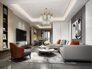 modern living room 3D Model