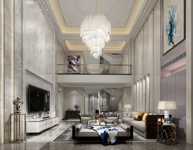 modern living room Modelo 3D .c4d .max .obj .3ds .fbx .stl .blend 