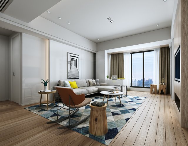 modern living room 3D Model .c4d .max .obj .3ds .fbx .stl .blend 