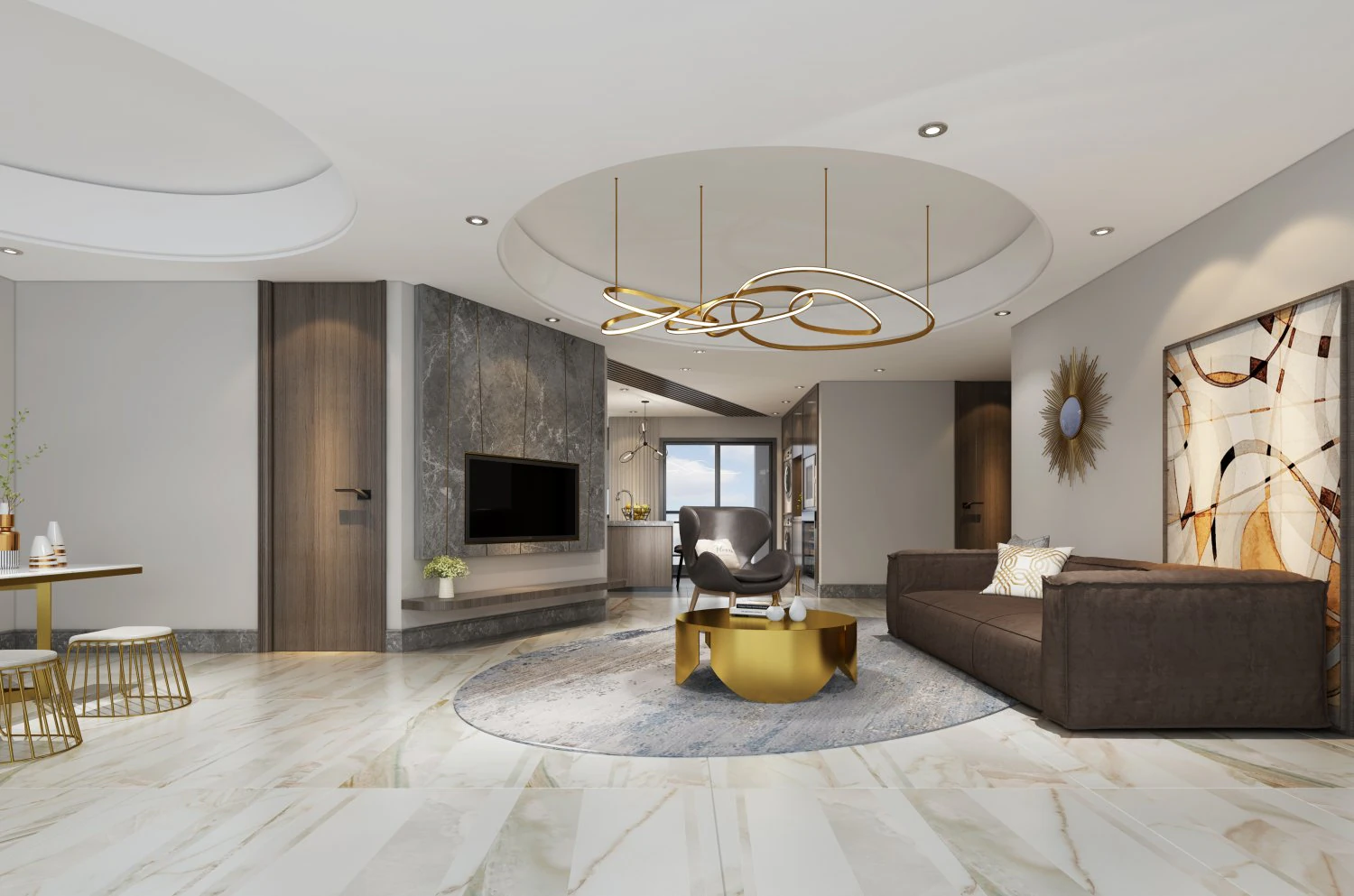 modern living room 3D Model .c4d .max .obj .3ds .fbx .stl .blend