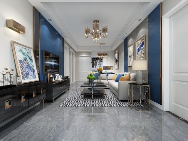 modern living room 3D Model .c4d .max .obj .3ds .fbx .stl .blend 