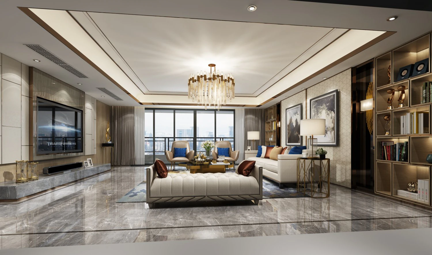 modern living room 3D Model .c4d .max .obj .3ds .fbx .stl .blend 