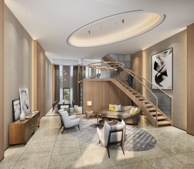 modern living room 3D 모델 .c4d .max .obj .3ds .fbx .stl .blend 