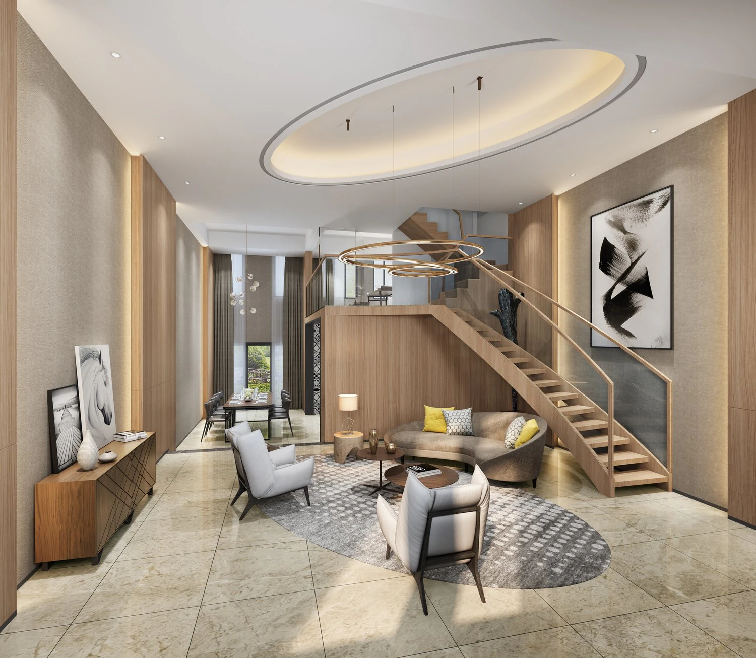 modern living room 3D Model .c4d .max .obj .3ds .fbx .stl .blend