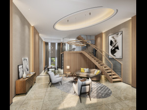 modern living room 3D 모델