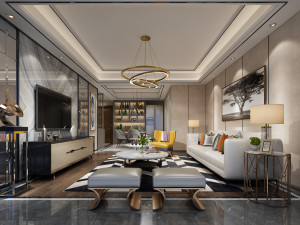 modern living room 3D मॉडल