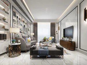 आधुनिक बैठक कक्ष 3D मॉडल