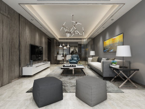 modern living room 3D मॉडल
