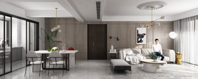 modern living room 3D Модель .c4d .max .obj .3ds .fbx .stl .blend