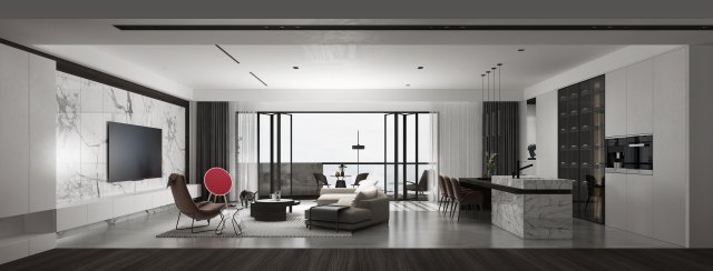modern living room 3D Model .c4d .max .obj .3ds .fbx .stl .blend 