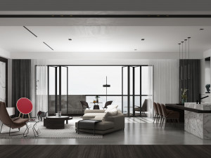 modern living room 3D Model
