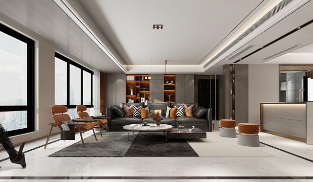 modern living room 3D Modell .c4d .max .obj .3ds .fbx .stl .blend