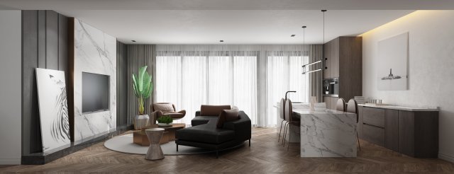 modern living room 3D Model .c4d .max .obj .3ds .fbx .stl .blend 