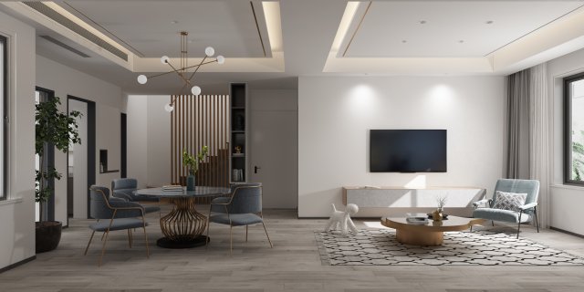 modern living room 3D Model .c4d .max .obj .3ds .fbx .stl .blend 