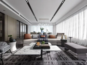 современная гостиная 3D Модель