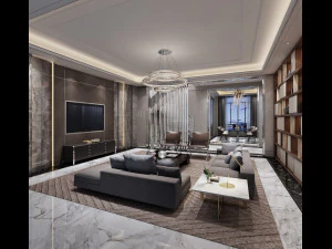 现代客厅 3D 模型