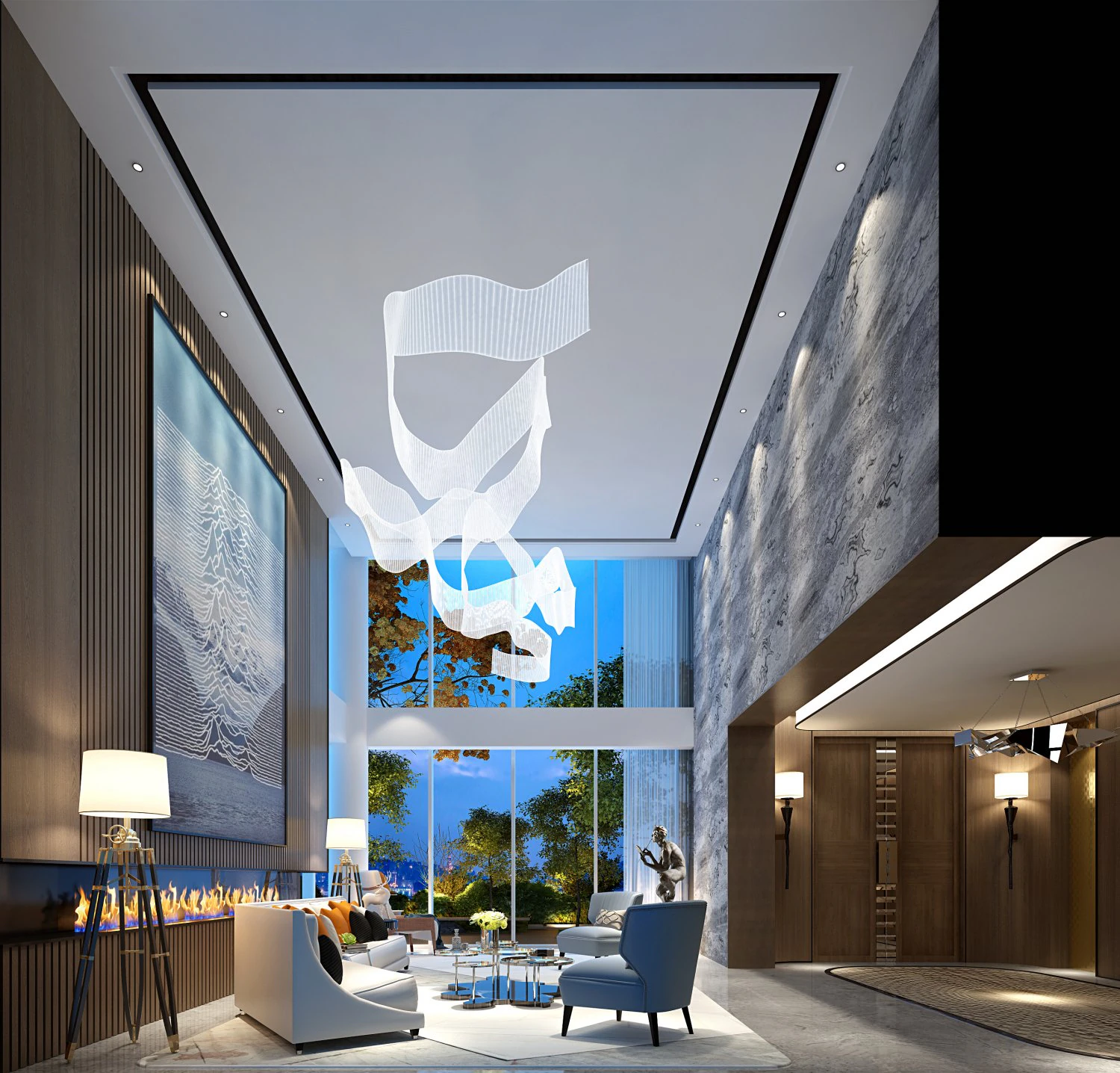 modern living room 3D Model .c4d .max .obj .3ds .fbx .stl .blend 