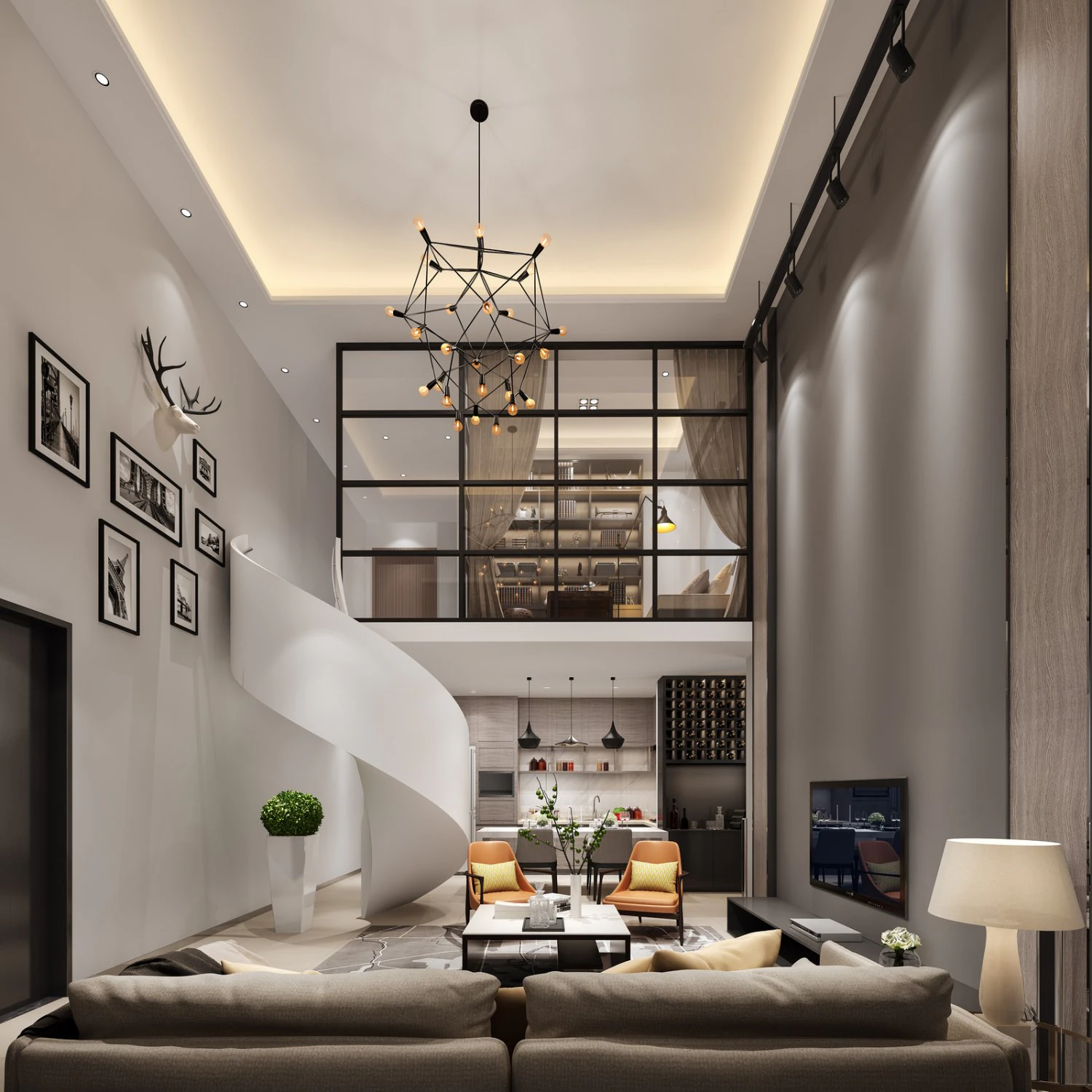 modern living room 3D Model .c4d .max .obj .3ds .fbx .stl .blend 