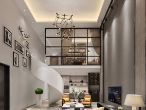 modernes Wohnzimmer 3D Modell