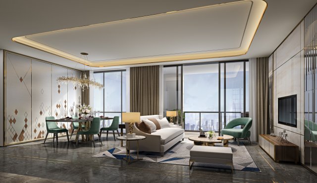 modern living room 3D-Modell .c4d .max .obj .3ds .fbx .stl .blend 
