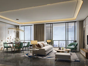 现代客厅 3D 模型