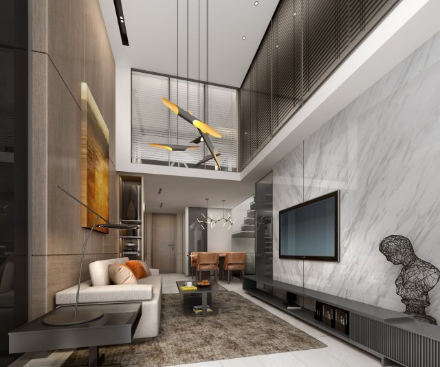modern living room 3D 모델 .c4d .max .obj .3ds .fbx .stl .blend 