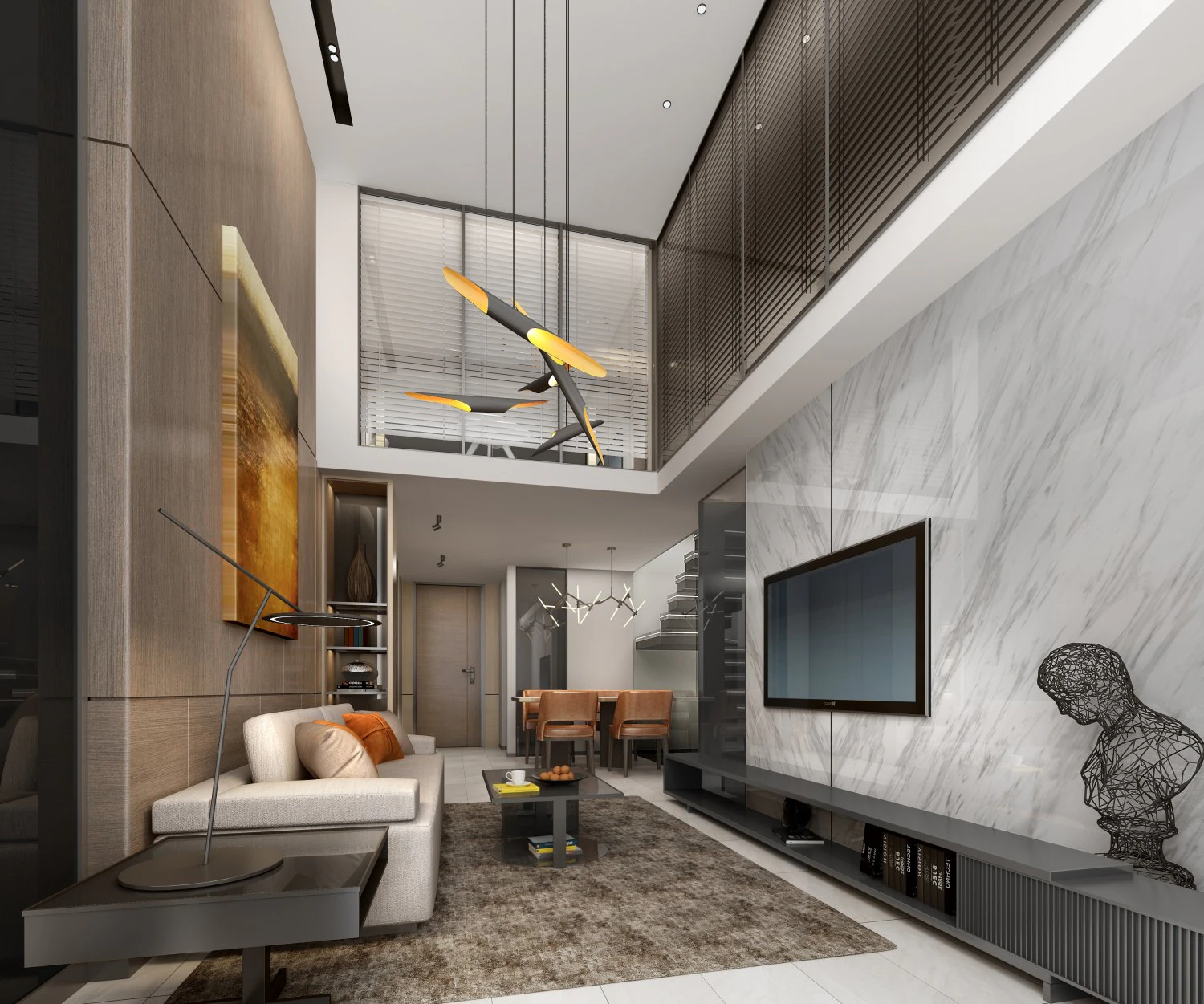 modern living room 3D Model .c4d .max .obj .3ds .fbx .stl .blend 