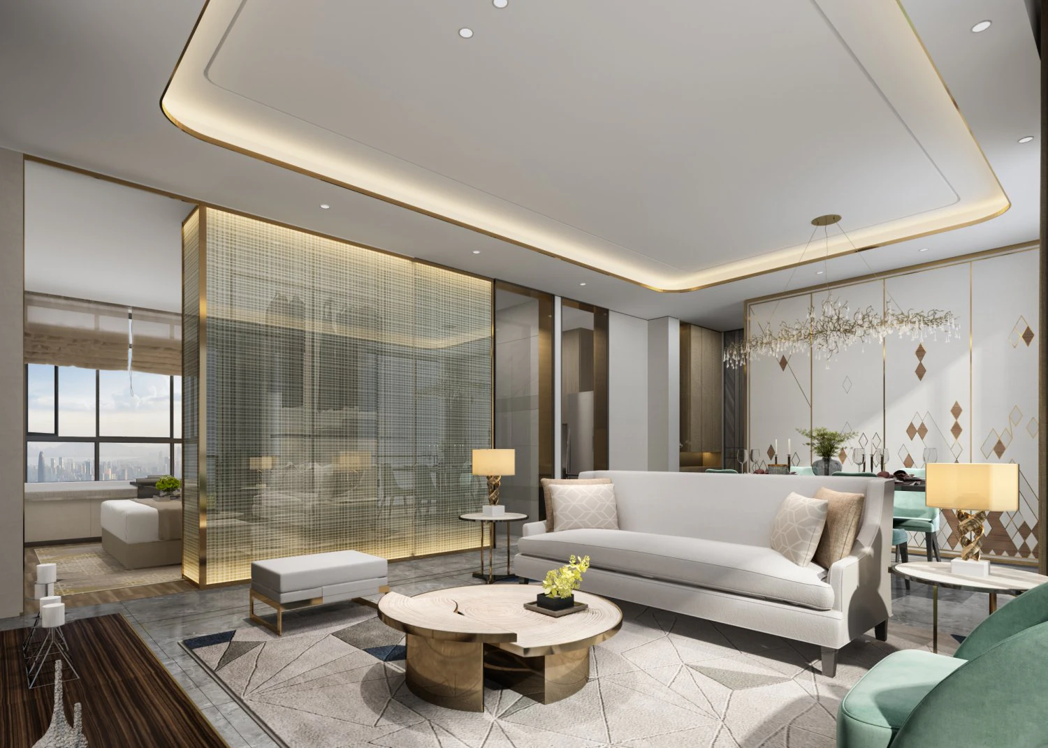 modern living room 3D Model .c4d .max .obj .3ds .fbx .stl .blend 