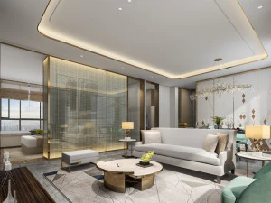 モダンなリビングルーム 3Dモデル