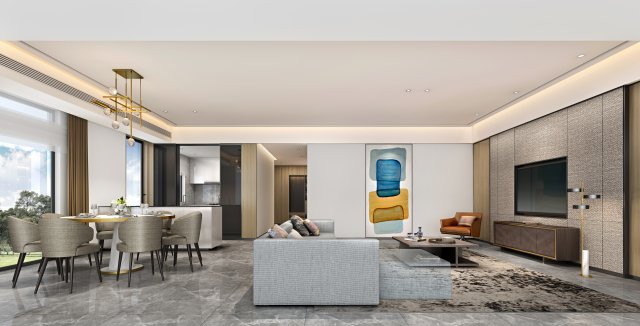 modern living room 3Dモデル .c4d .max .obj .3ds .fbx .stl .blend 
