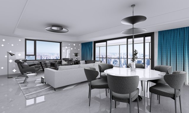 modern living room Modello 3D .c4d .max .obj .3ds .fbx .stl .blend 