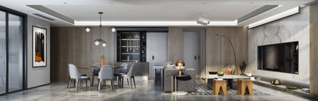 modern living room Modelo 3D .c4d .max .obj .3ds .fbx .stl .blend 