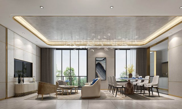 modern living room 3Dモデル .c4d .max .obj .3ds .fbx .stl .blend 