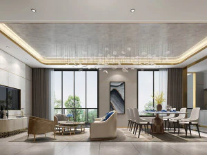 आधुनिक बैठक कक्ष 3D मॉडल