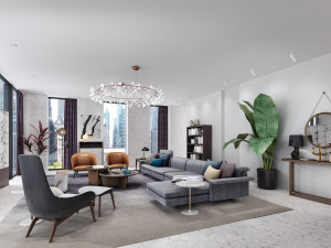 modern living room 3D मॉडल