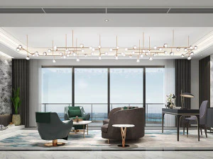 현대적인 거실 3D 모델