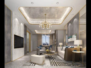 modern oturma odası 3D Model