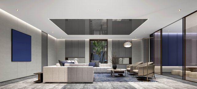 modern living room 3D Model .c4d .max .obj .3ds .fbx .stl .blend 