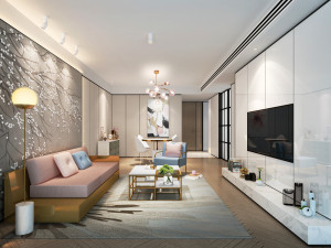 modern living room 3D Model