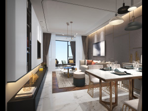 modern living room Model 3D
