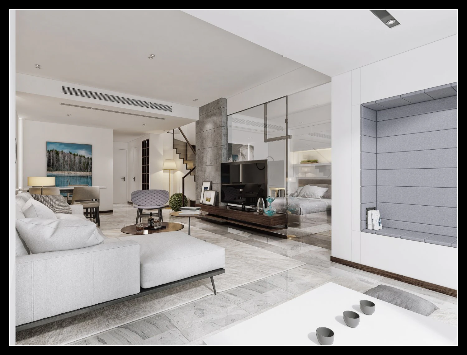 modern living room 3D Model .c4d .max .obj .3ds .fbx .stl .blend 