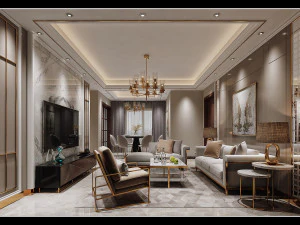 modern living room 3D Model