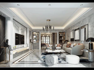 современная гостиная 3D Модель