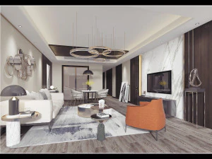 modern living room 3D Model