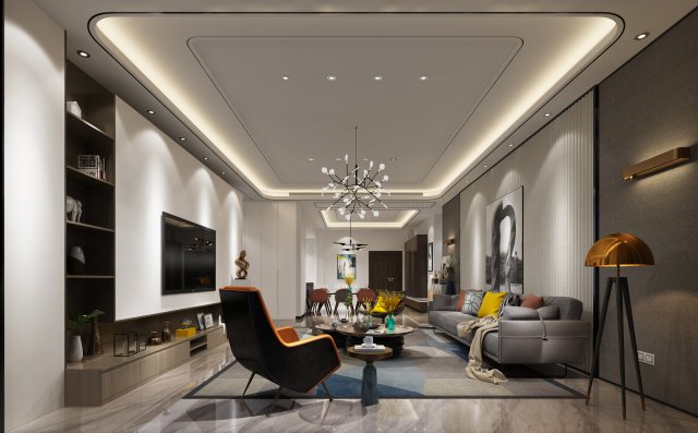 modern living room 3Dモデル .c4d .max .obj .3ds .fbx .stl .blend 