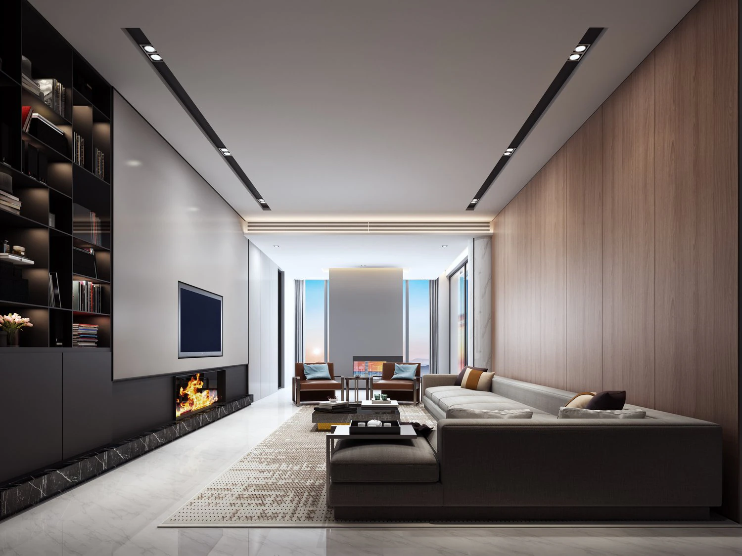 modern living room 3D Model .c4d .max .obj .3ds .fbx .stl .blend 